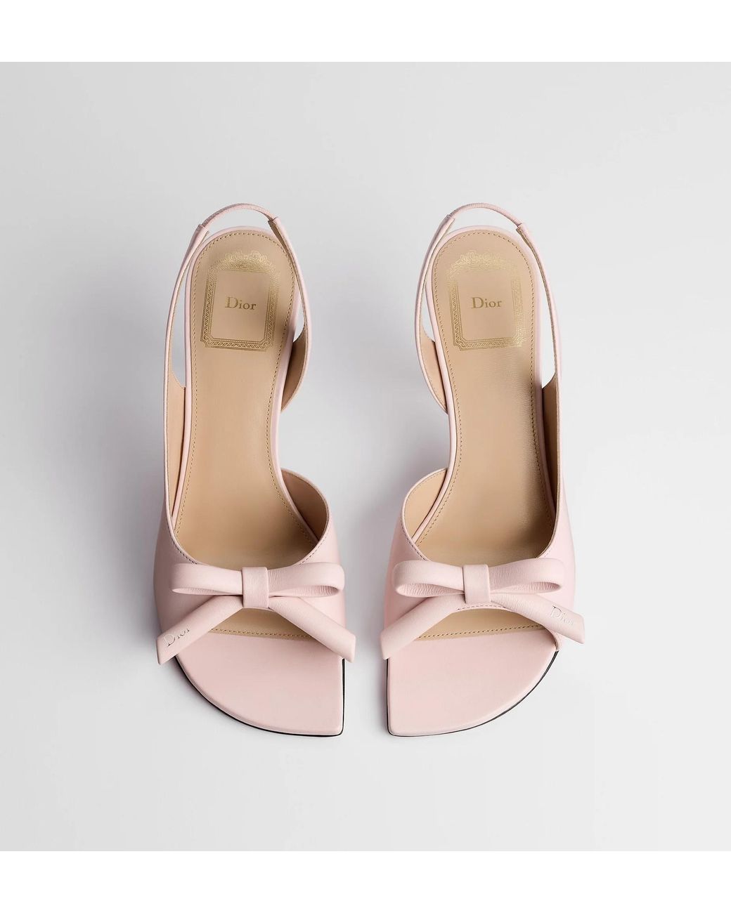 Dior Pink Bow Heeled Slingback Sandal