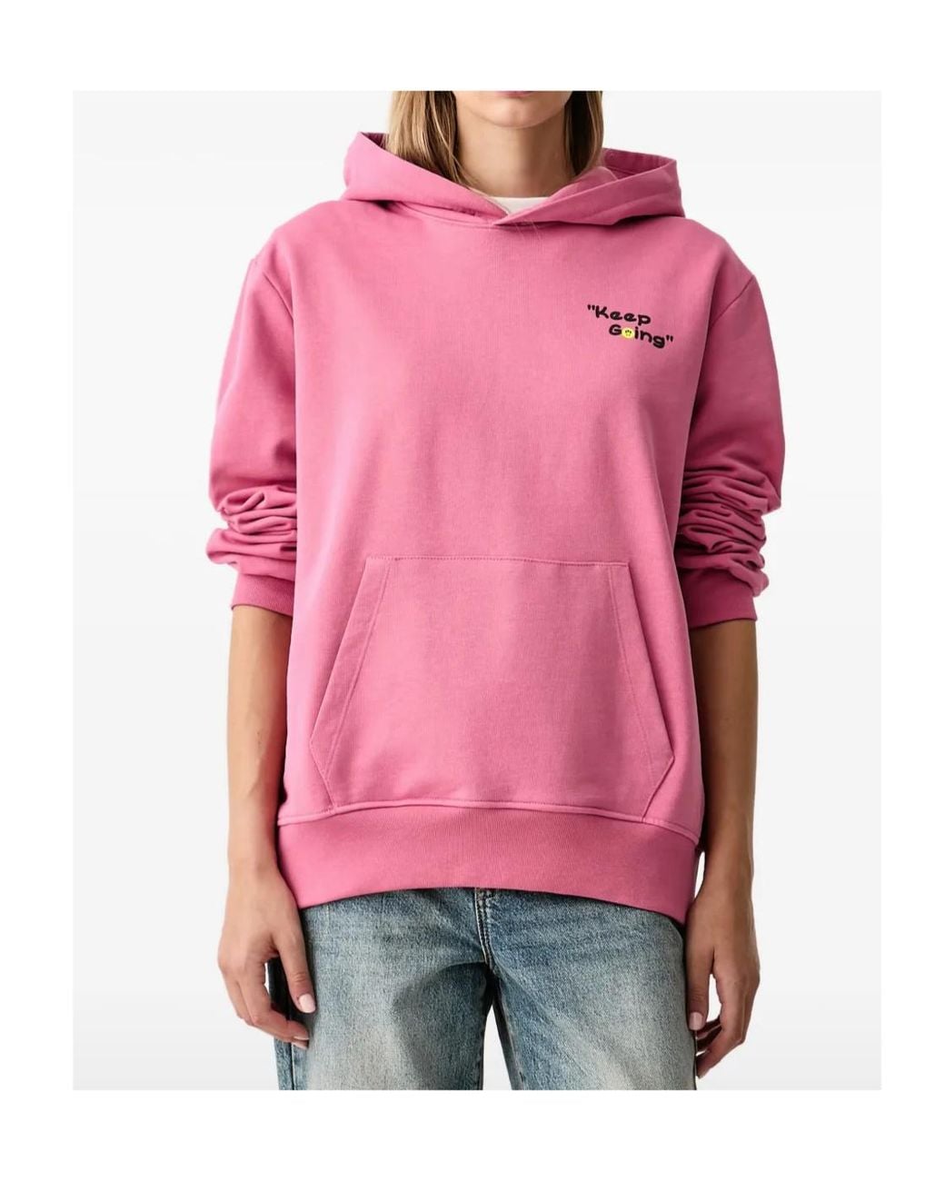 Barrow Pink Teddy-Bear Print Hoodie for men
