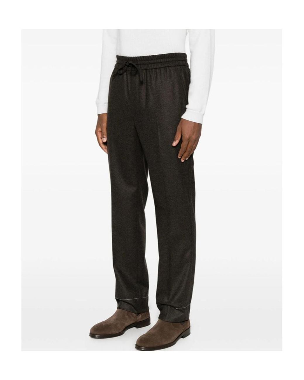 Brioni Black Asolo Drawstring Pants for men