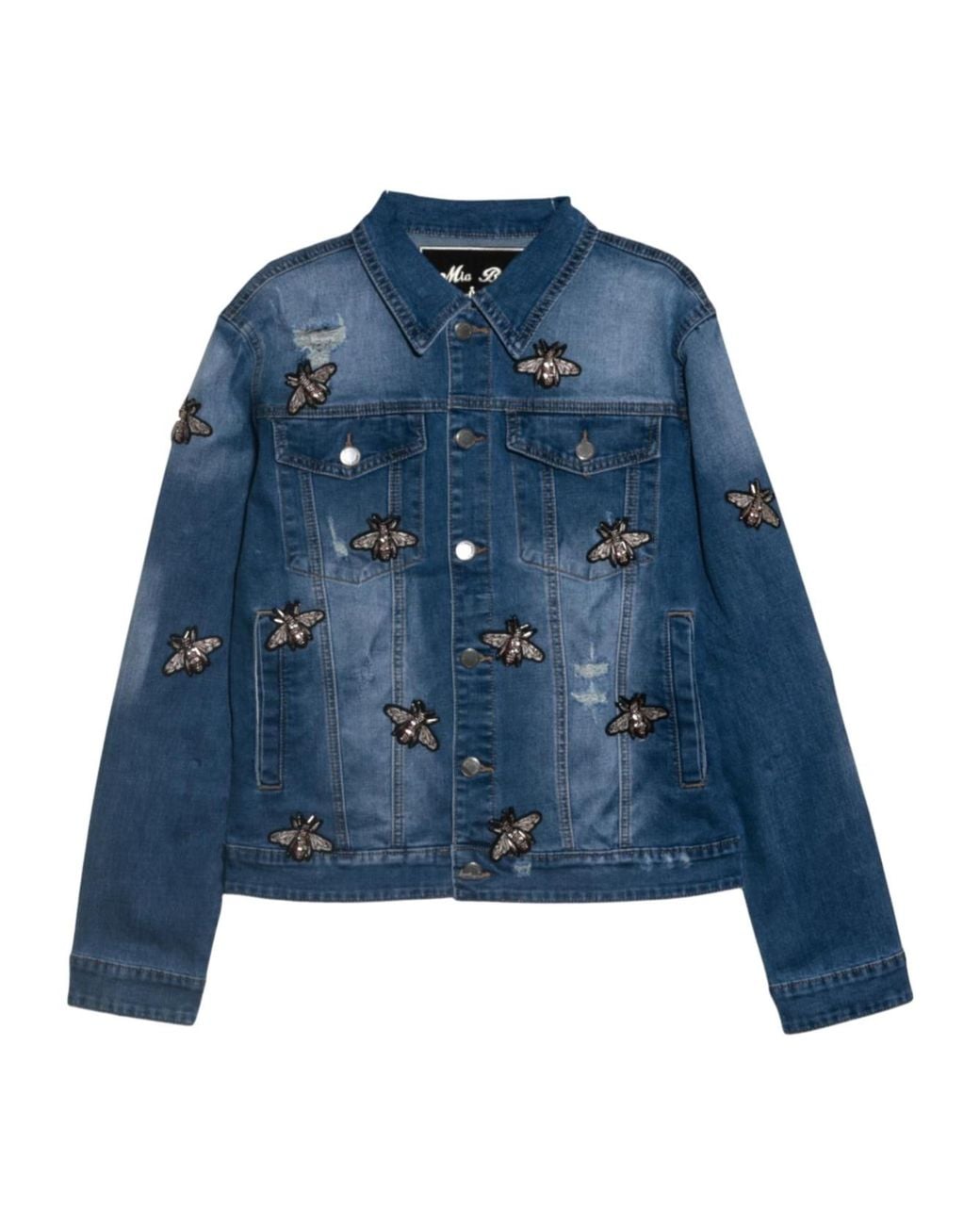 MIA Blue Denim Bee Patches Jacket