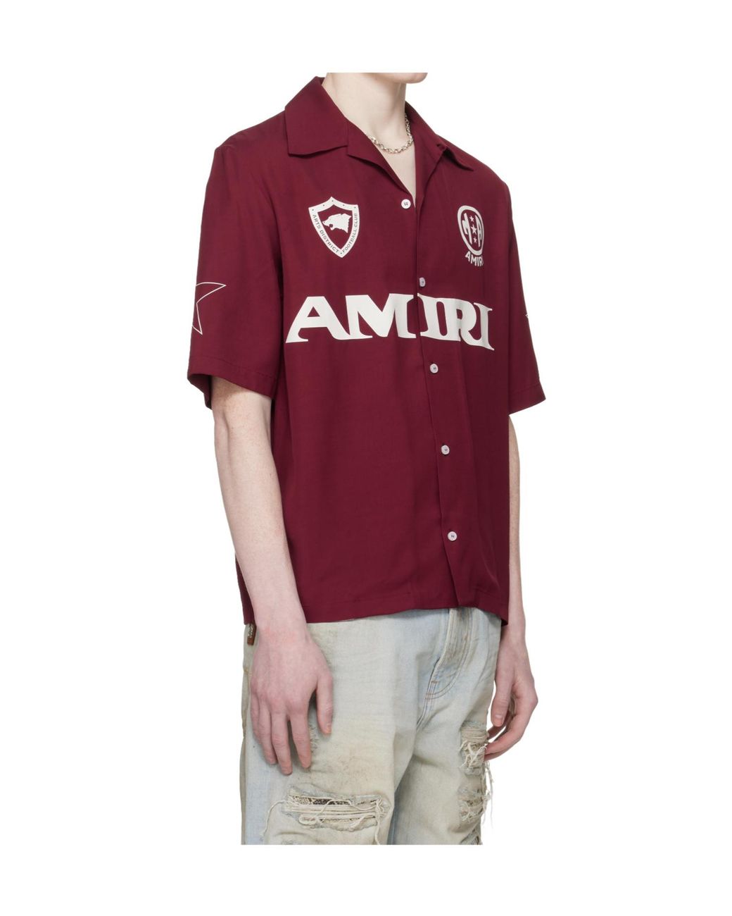Amiri Red Sport Camp Short-Sleeve Shirt for men