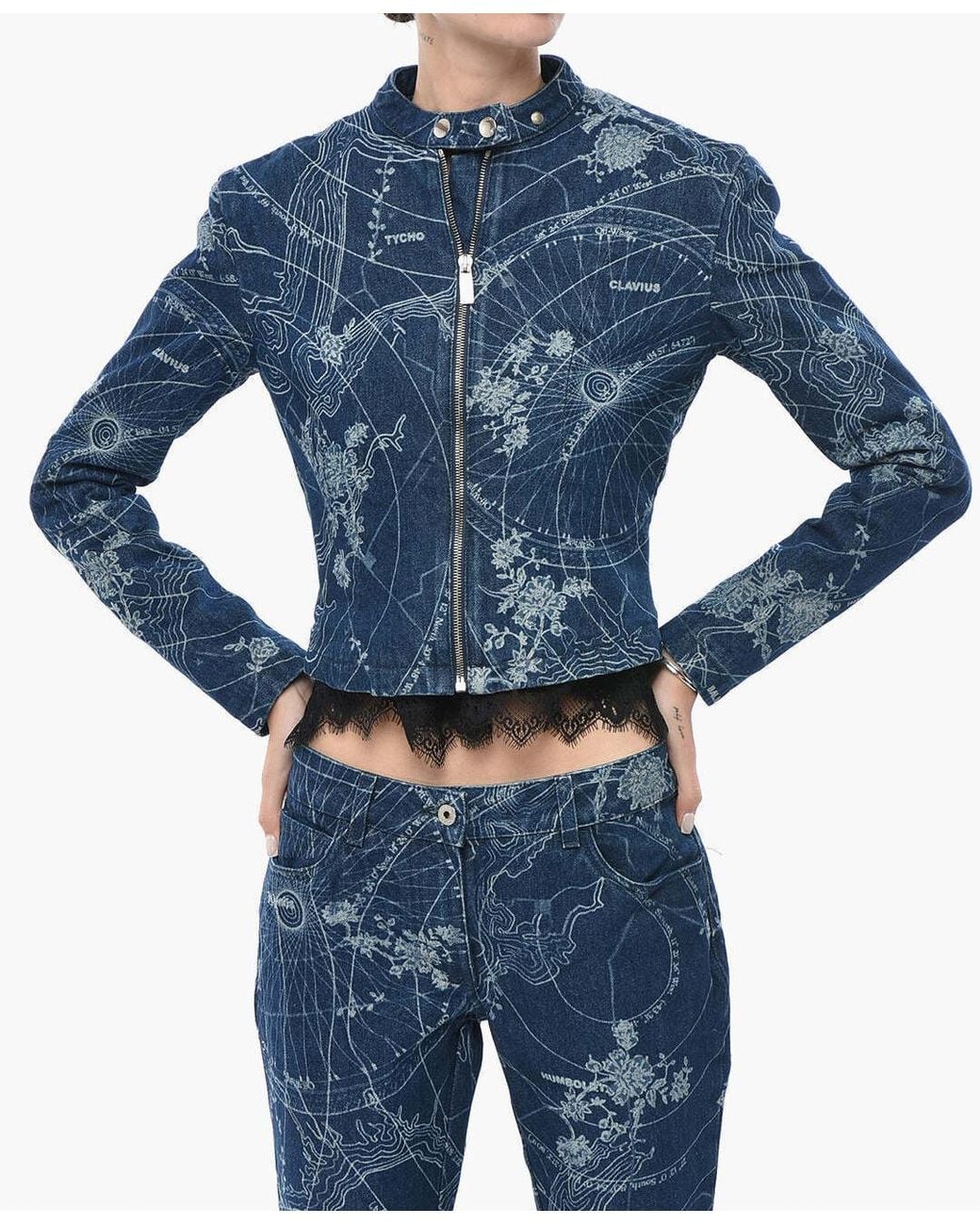Off-White c/o Virgil Abloh Blue Printed Full-Zip Jacket