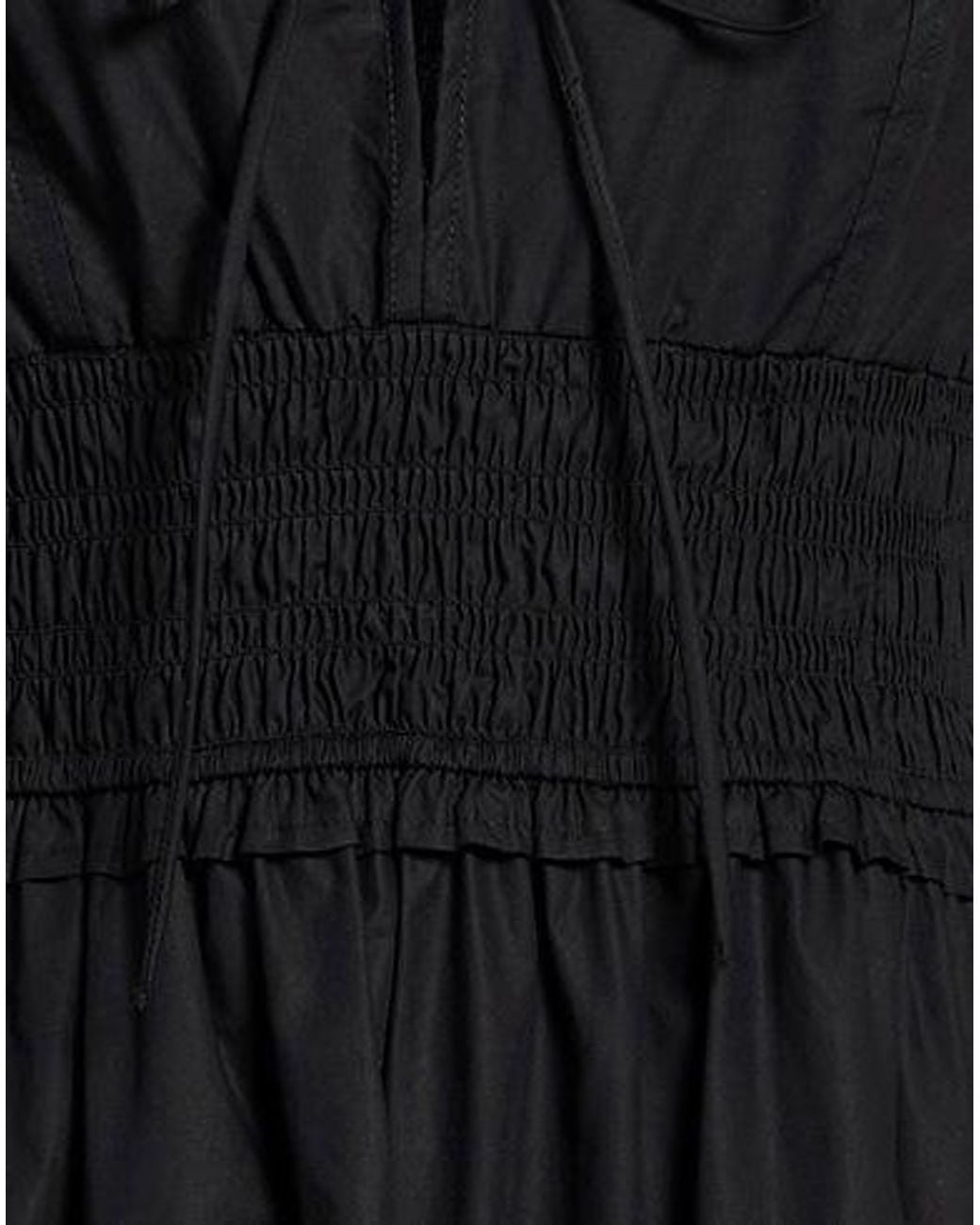 Ganni Black Solid-Color Flared Skirt