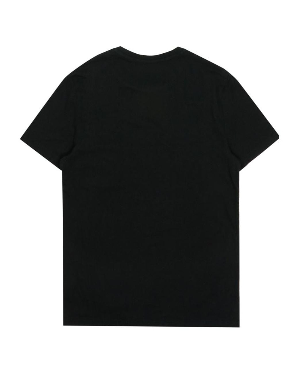 EA7 Black Logo Printed Round Collar T-Shirt for men