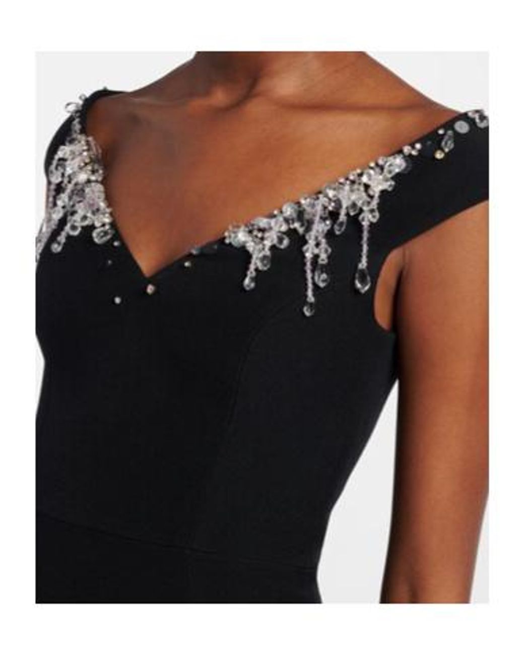 Safiyaa Black Lucrezia Embellished Crêpe Gown