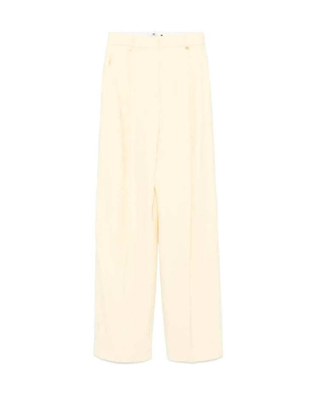 Elisabetta Franchi White Pleated Trousers
