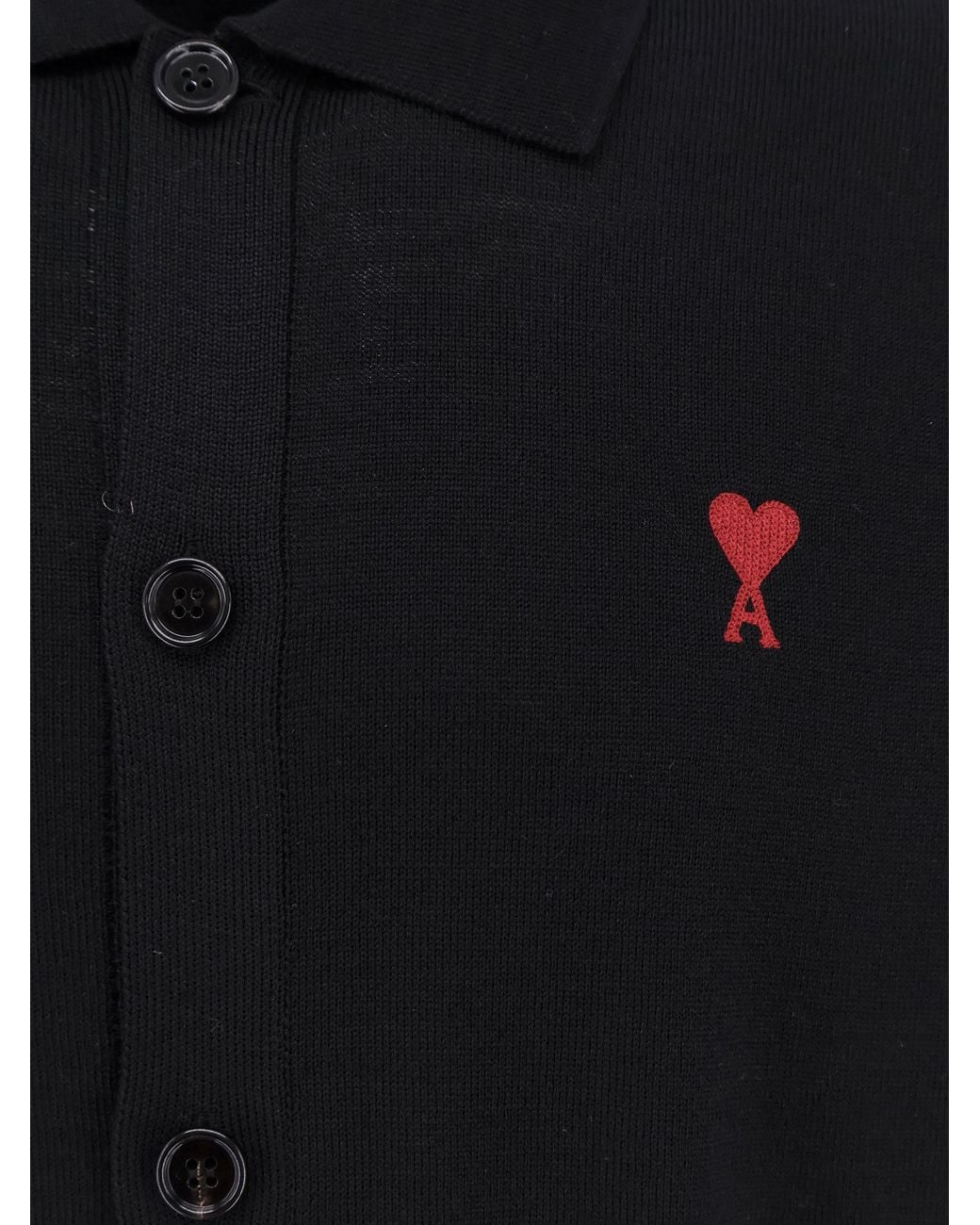 AMI Blue Ami De Coeur Knitted Cardigan for men