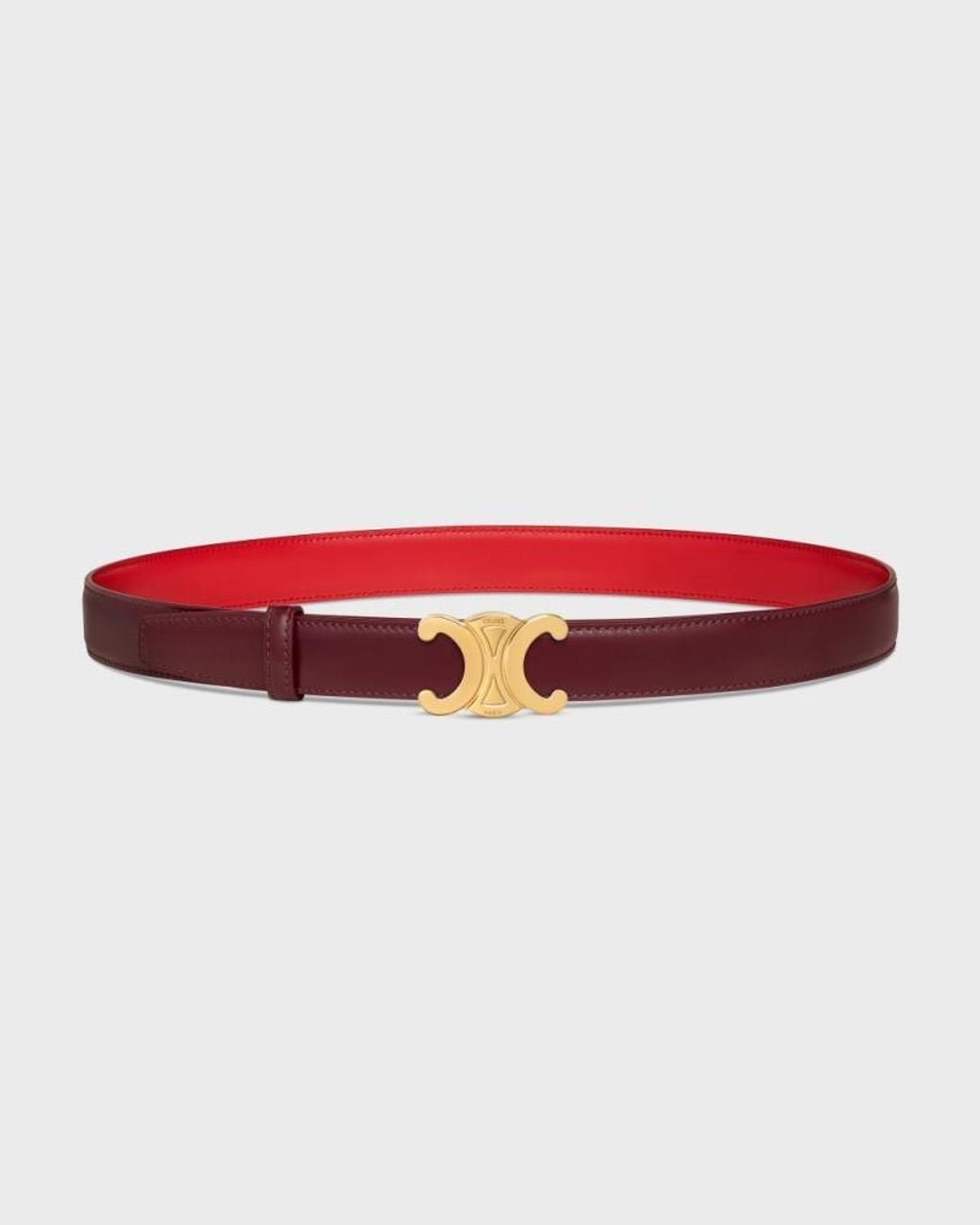 Céline White Triomphe Buckle 25 Mm Reversible Belt