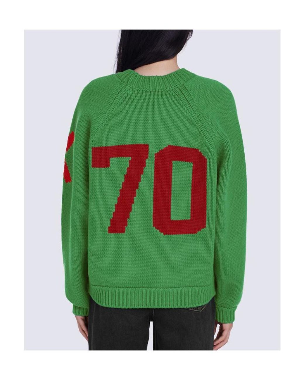 KENZO Green 'Varsity' Merino Wool Jumper