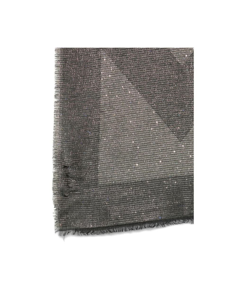 Missoni Gray Sequin-Embellished Zigzag Scarf