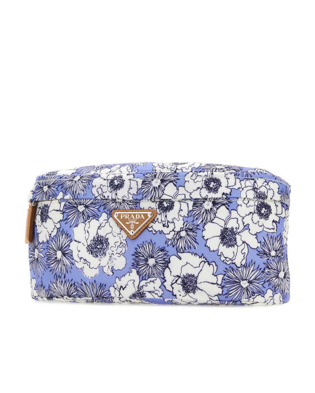 Prada Blue Floral-Print Belt Bag for men