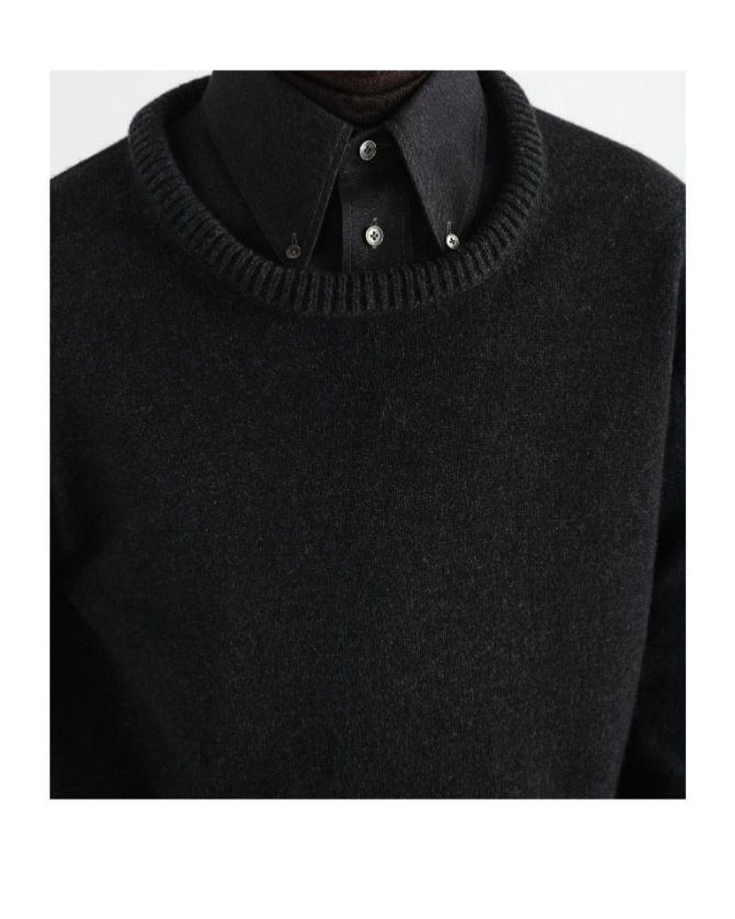 Lemaire Black Crew-Neck Sweater for men