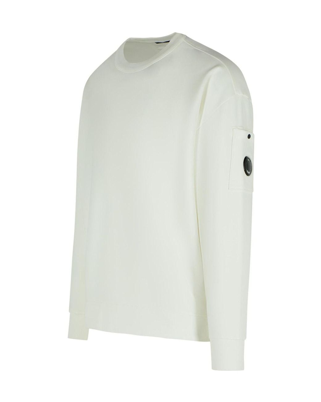 C P Company White Emerized Cotton Sweatshirt for men