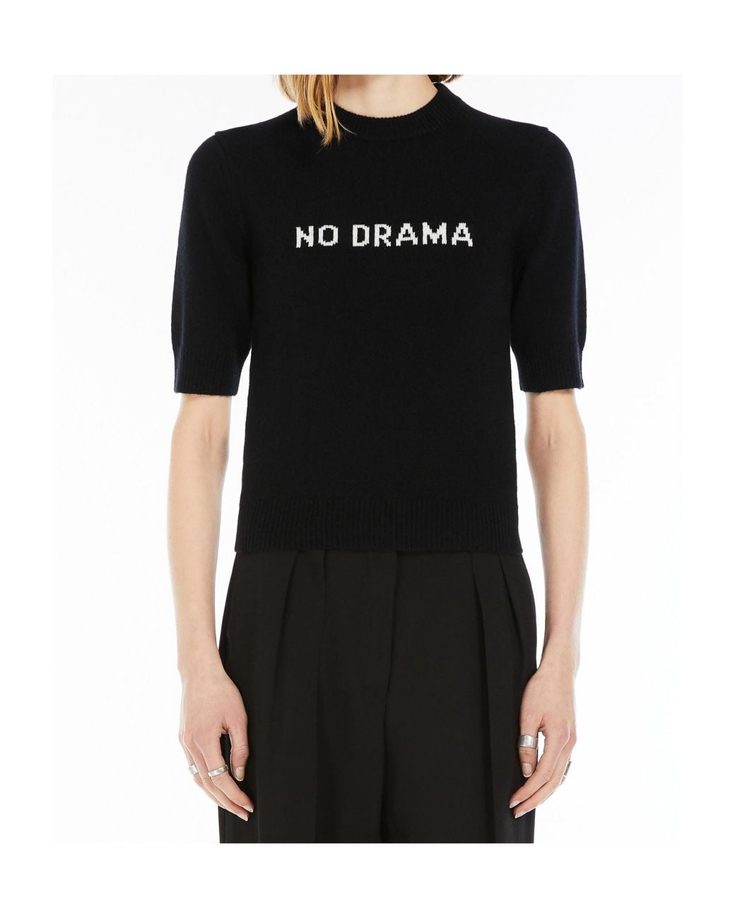Sportmax Black Crewneck Short-Sleeved Jumper