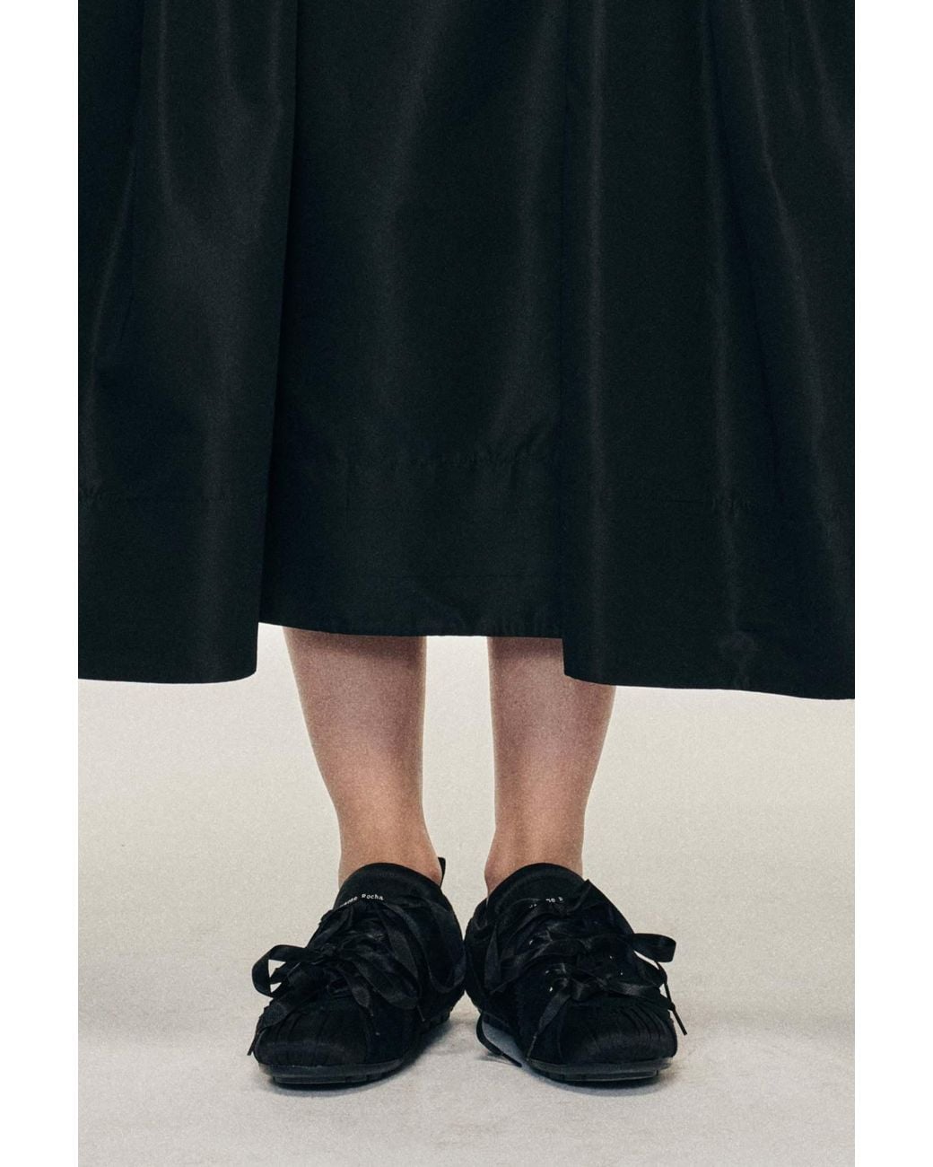 Simone Rocha Black Ballerina Grip Satin-Bow Ballerina Sneakers