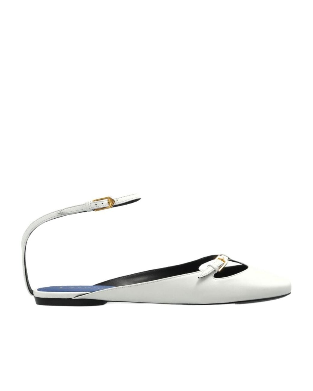 Lanvin White Mary Jane Ballet Flats