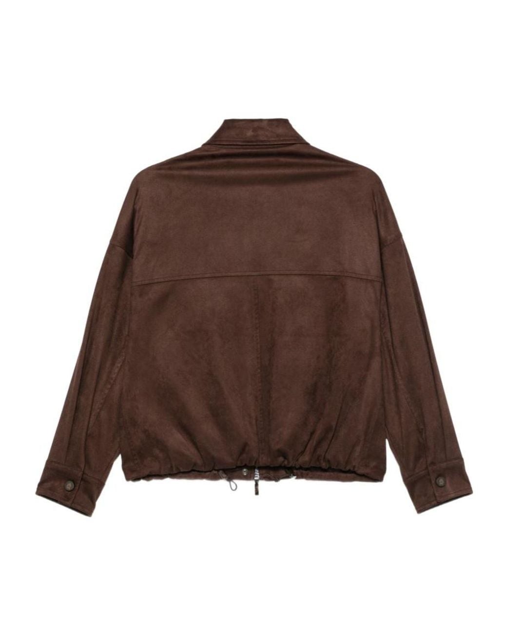 D.exterior Brown Flap Pocket Bomber Jacket