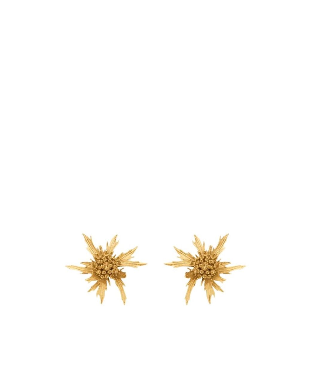 Saint Laurent Metallic Thistle Earrings