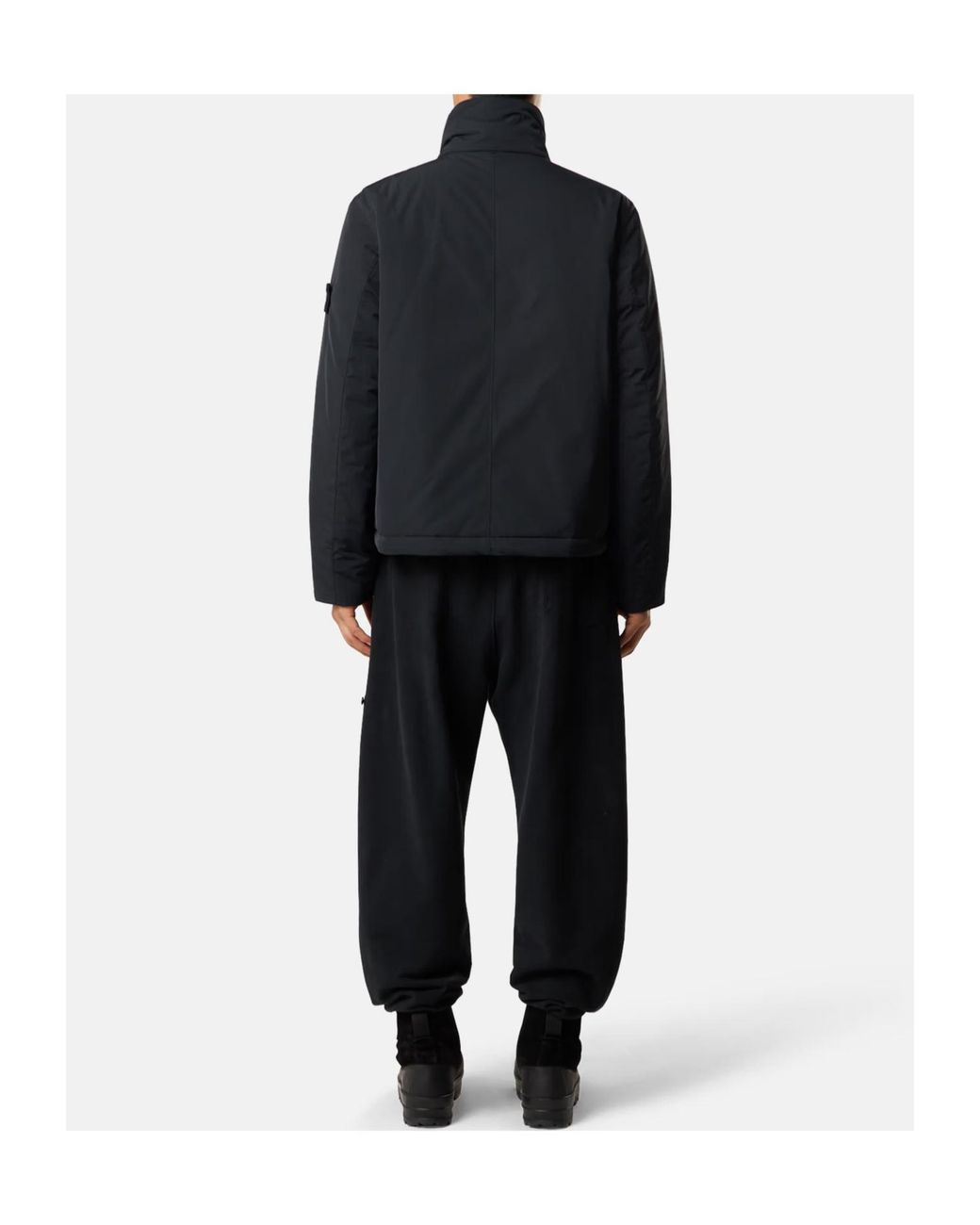 Stone Island Blue Logo Patch High Neck Jacket for men