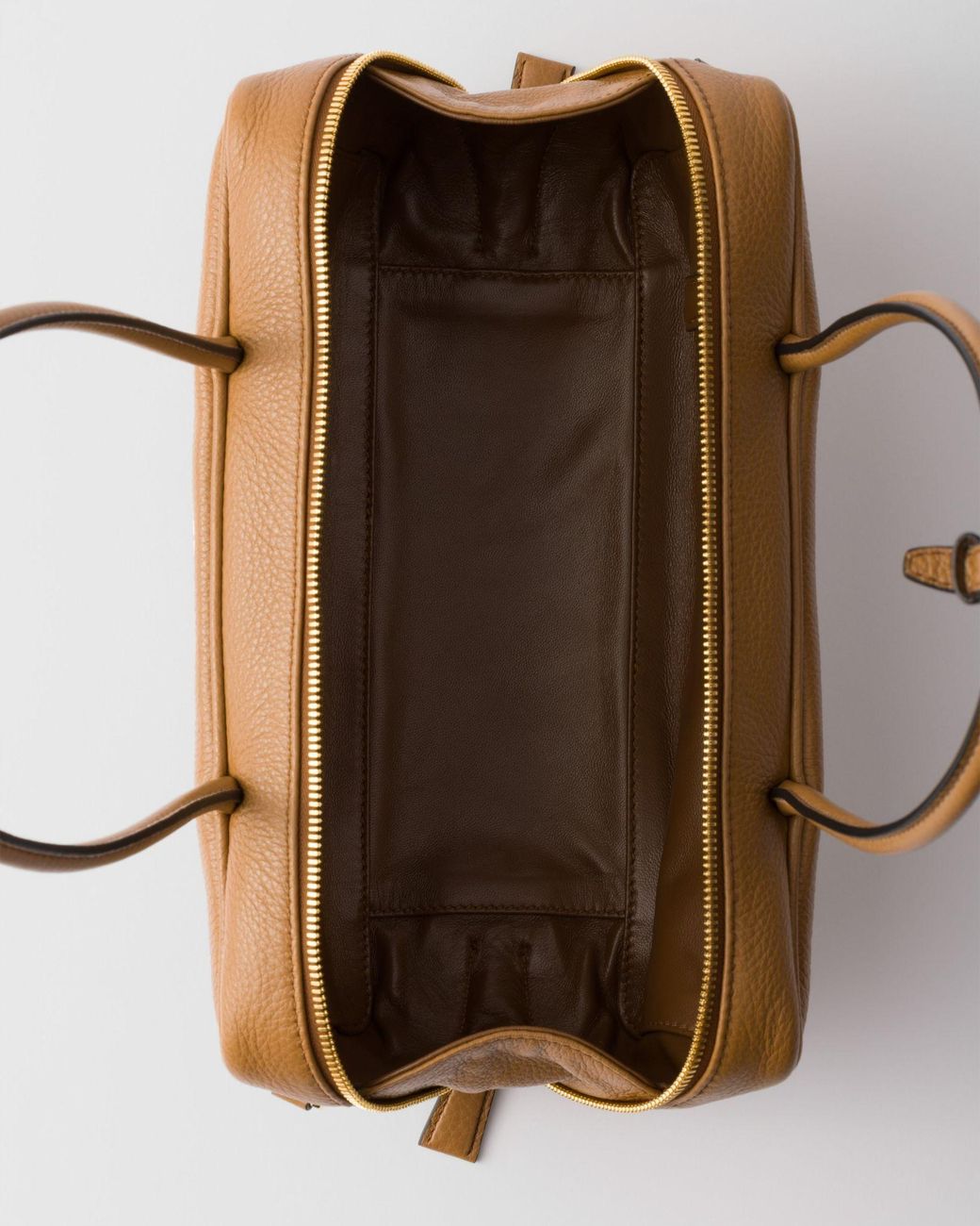 Prada Brown Triangle-Logo Zipped Shoulder Bag