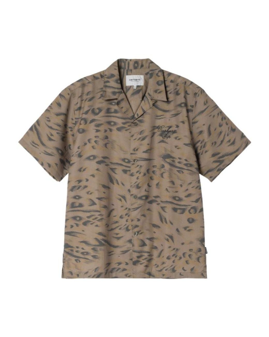Carhartt Gray Travon Patterned Camp Shirt for men