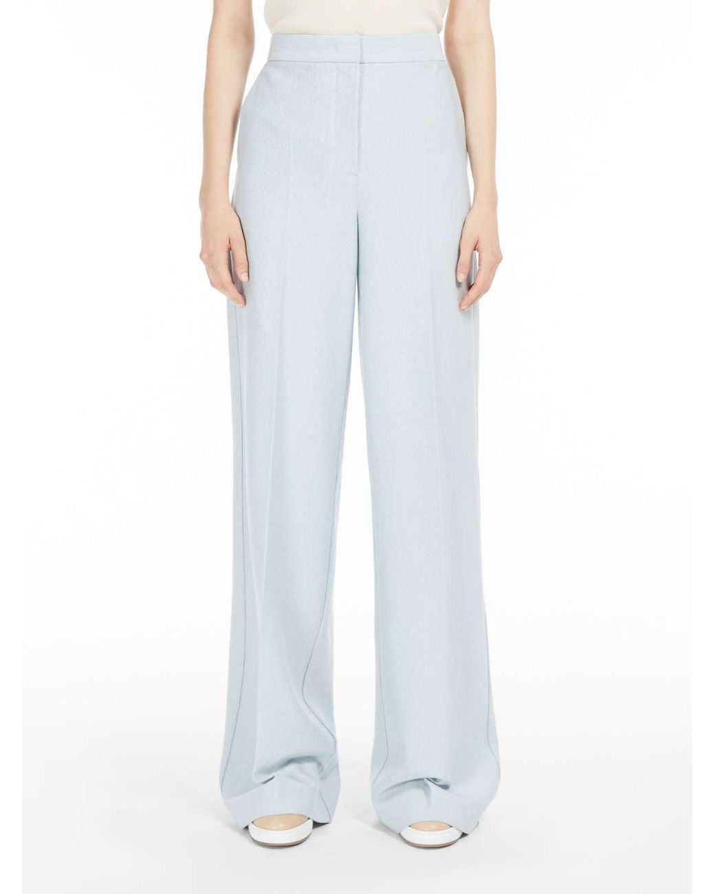Max Mara White Wide-Leg Casual Pants