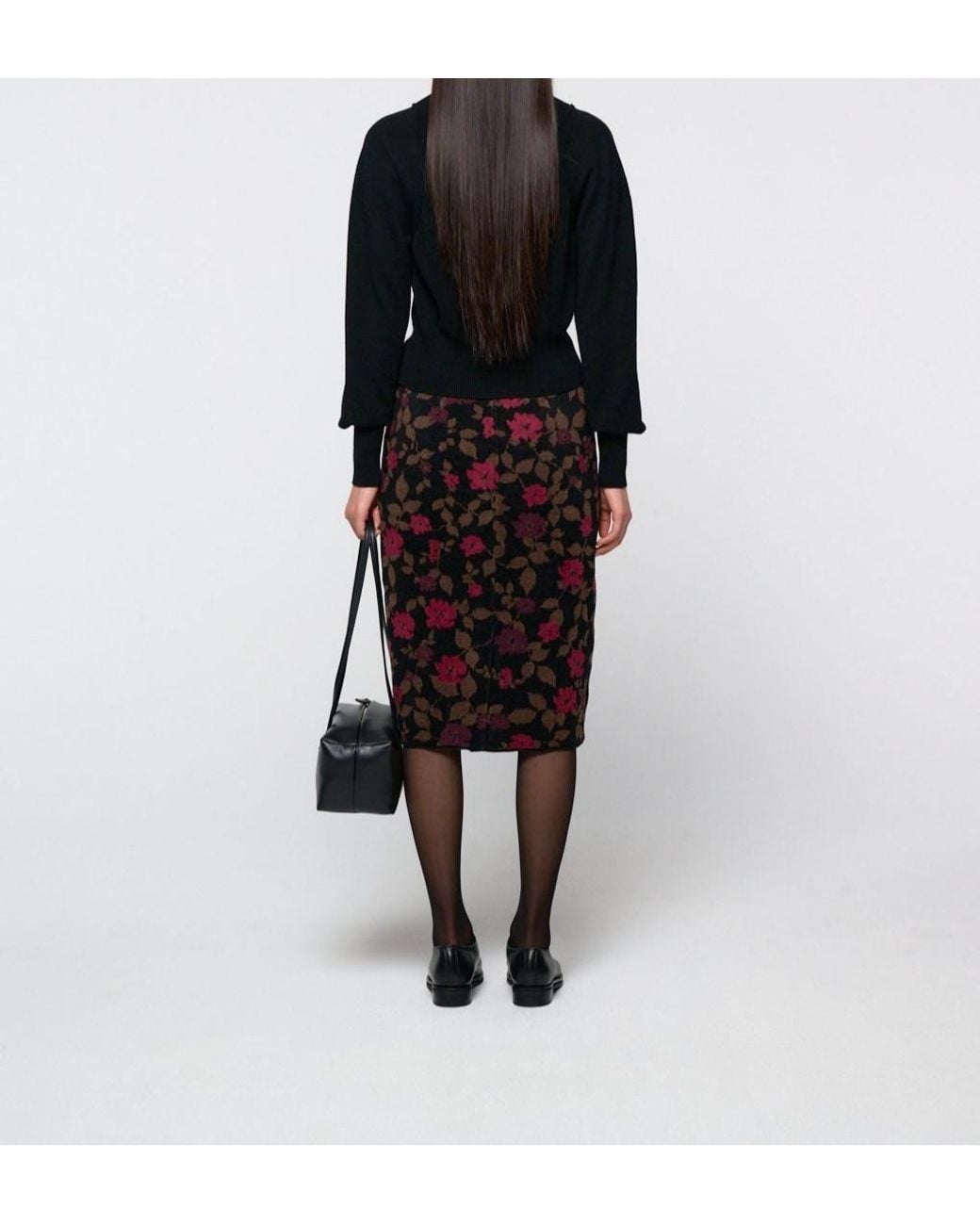 Amomento Black Button-Front Knit Cardigan