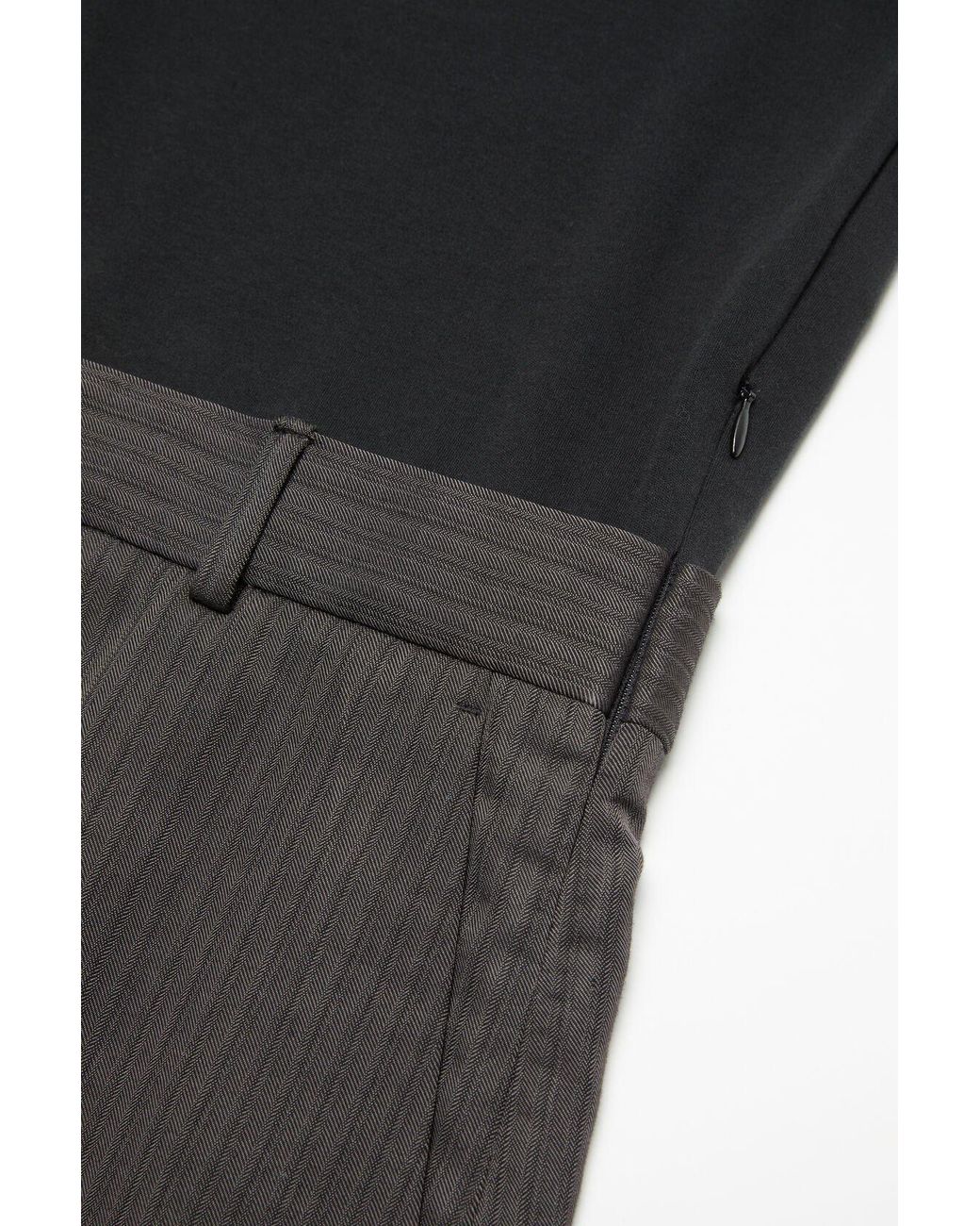 Acne Black Cotton Panelled Mini Dress