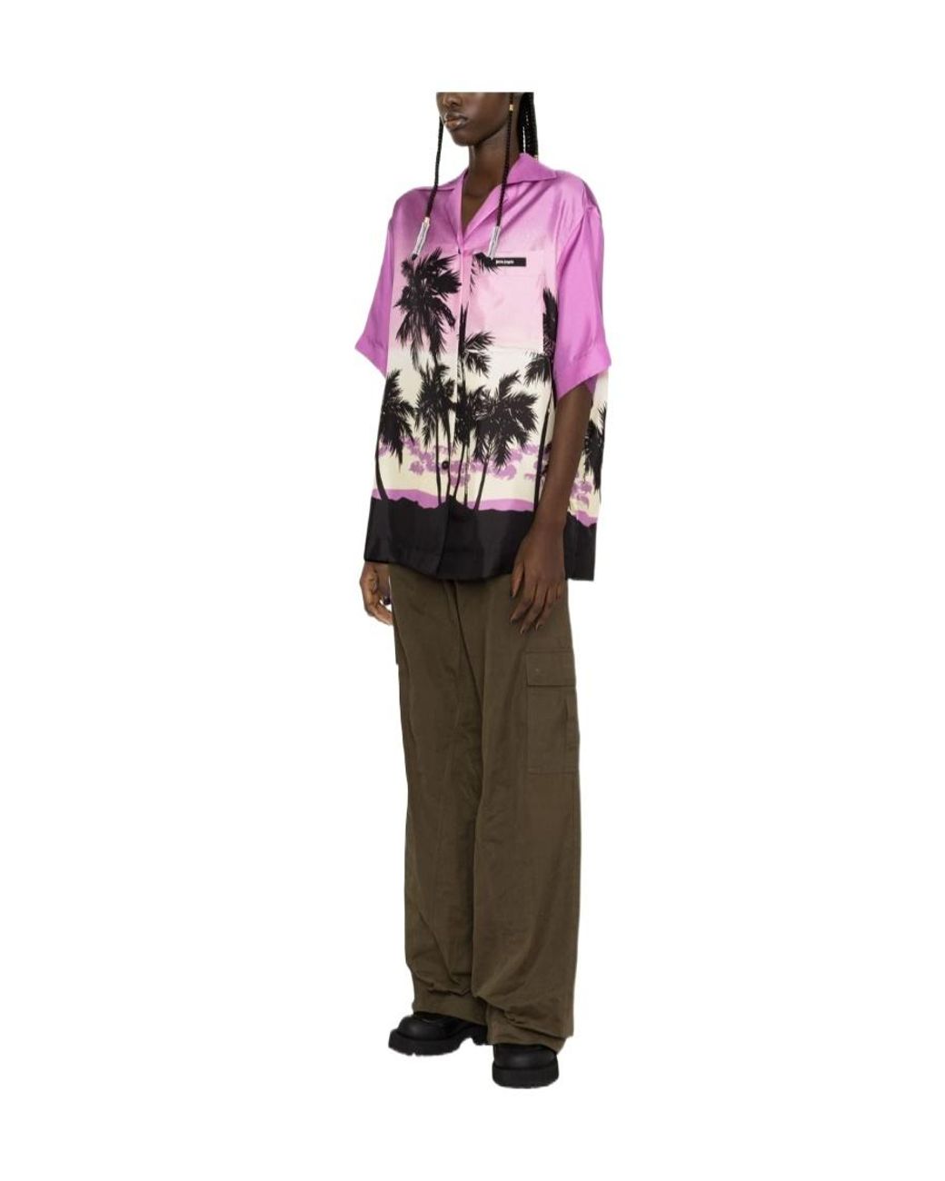 Palm Angels Pink Short Sleeve Shirts
