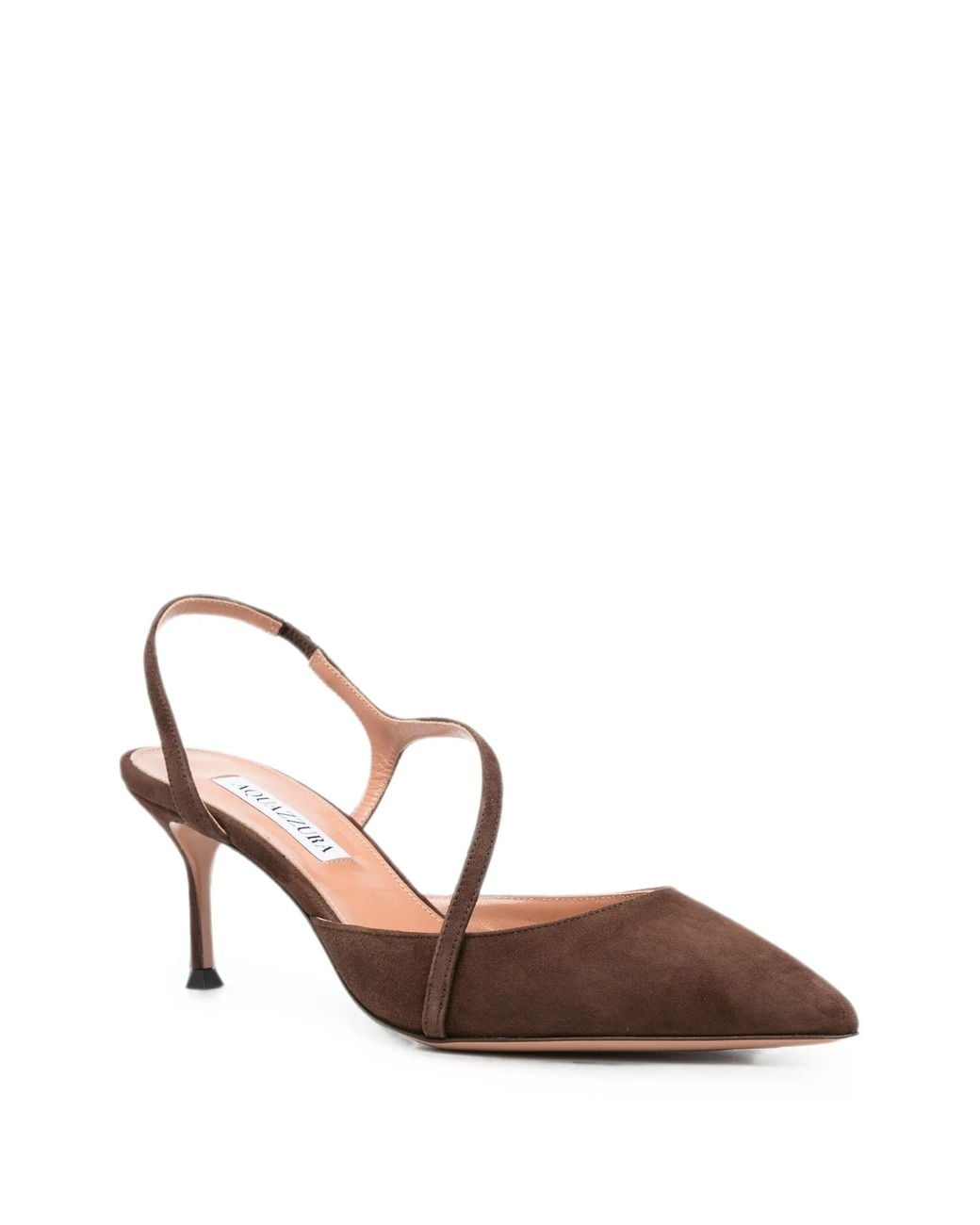 Aquazzura Brown Pointed-Toe Slingback High Heels