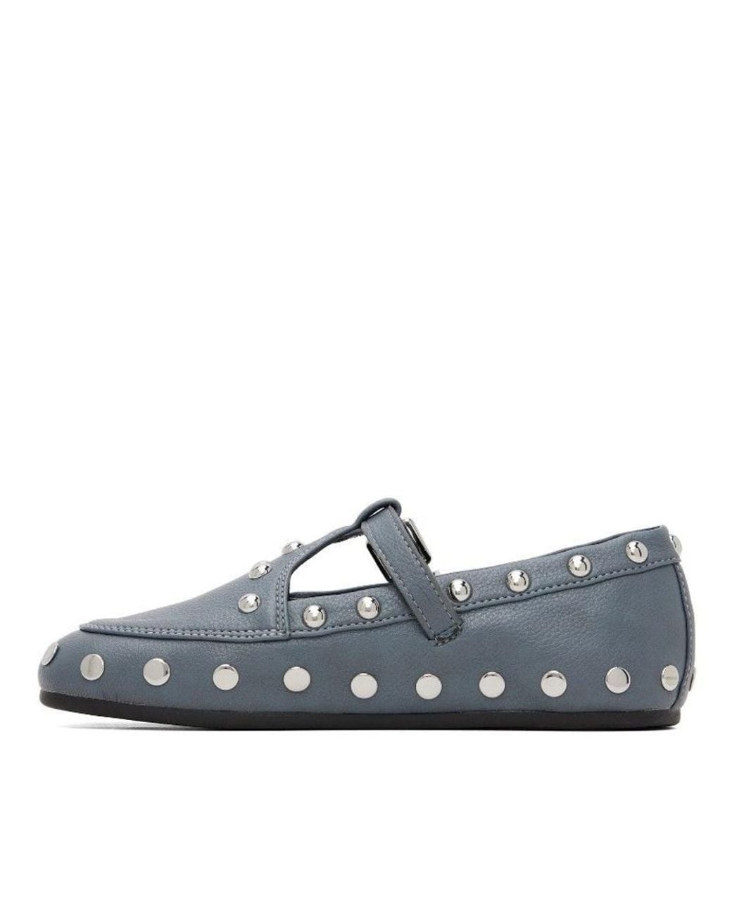 Ganni Blue Round-Toe Flats
