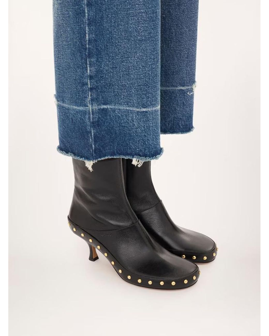 Chloé Black Chloé Studded Ankle Boots