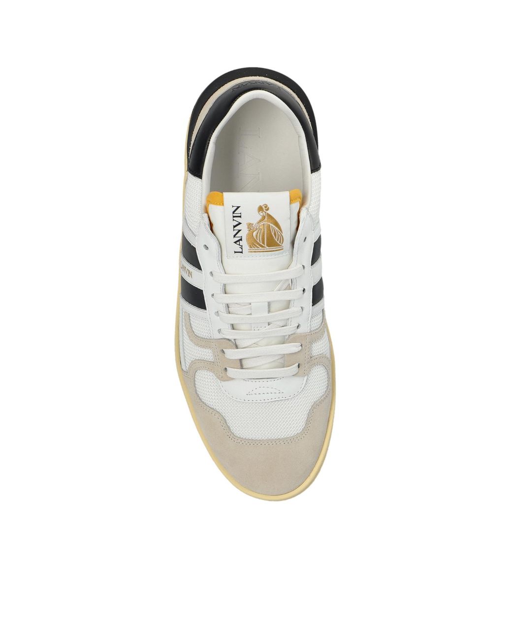 Lanvin White Clay Colour-Block Panelled Sneakers for men