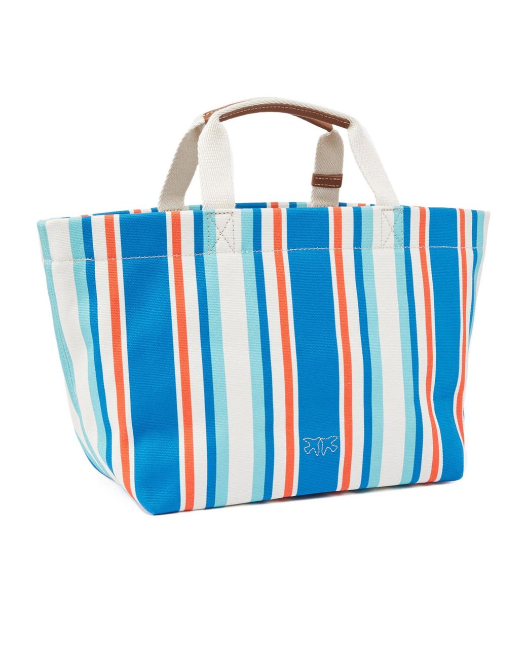 Pinko Striped Medium Shopper Bag in Blue | Lyst