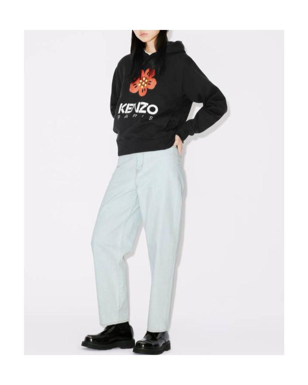 KENZO Black Boke Flower Drawstring Hoodie