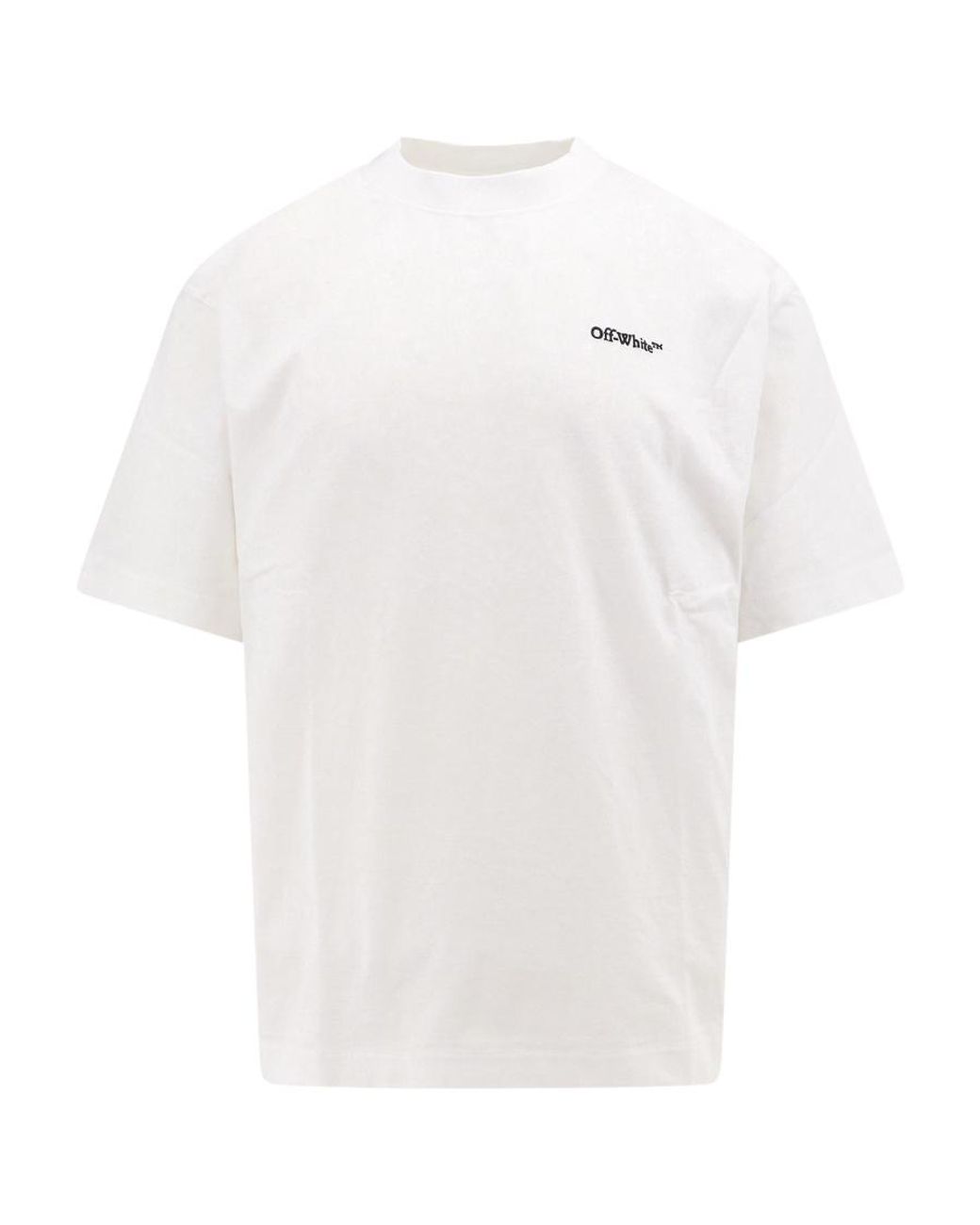 Off-White c/o Virgil Abloh White Logo Detailed Crewneck T-Shirt for men