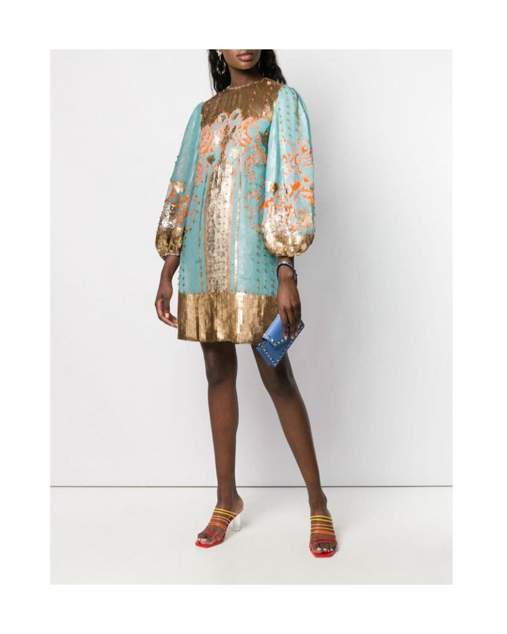 Valentino White Sequined Embroidered Mini Dress