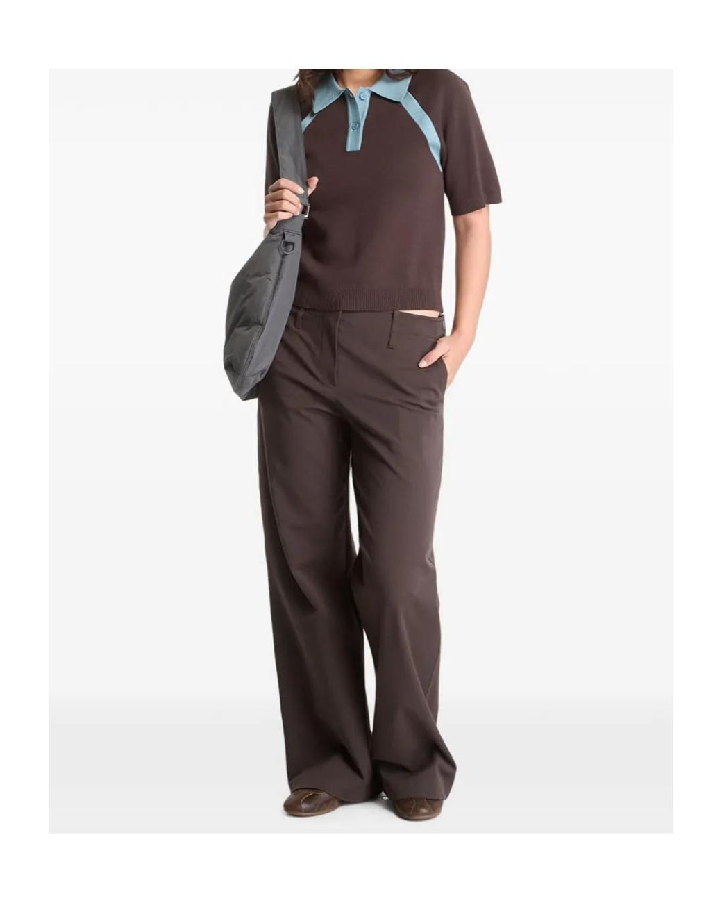 Samsøe & Samsøe Black Raglan Sleeve Polo Shirt