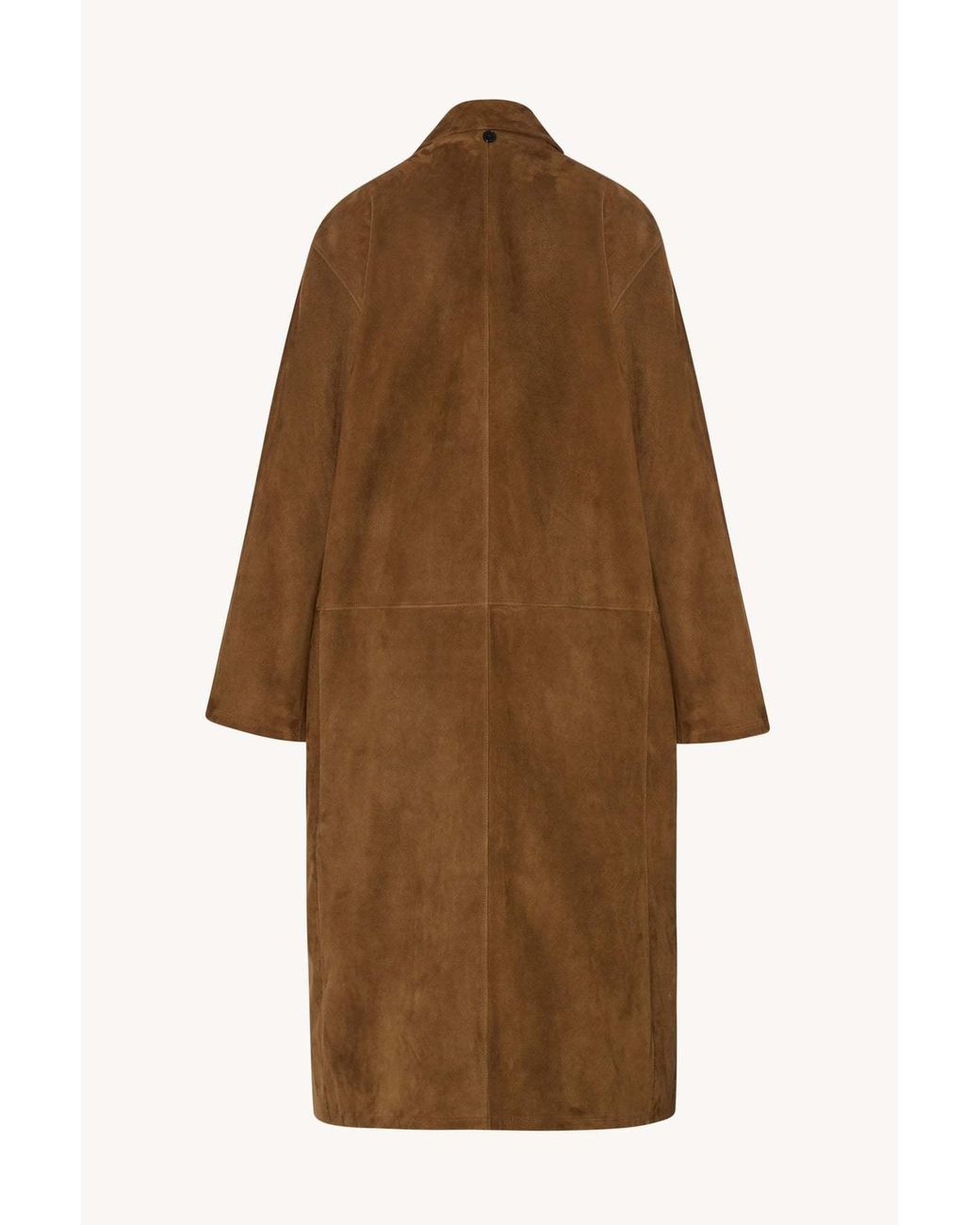 The Row Brown Serenis Detachable Collar Coat