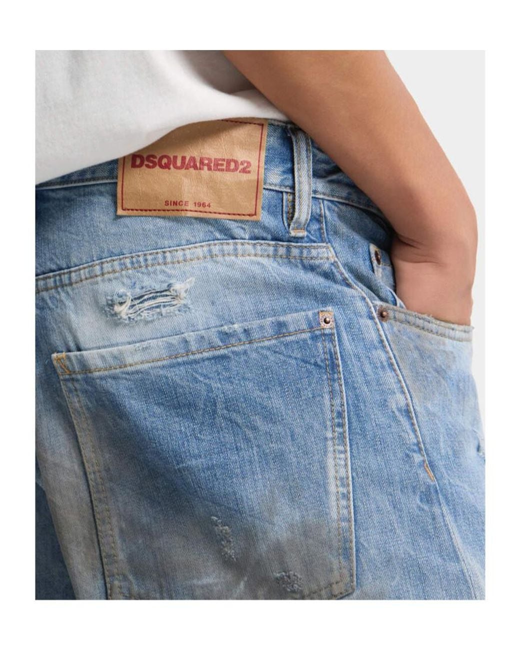 DSquared² Blue Light Dirty Wash Loose Twist Jeans for men