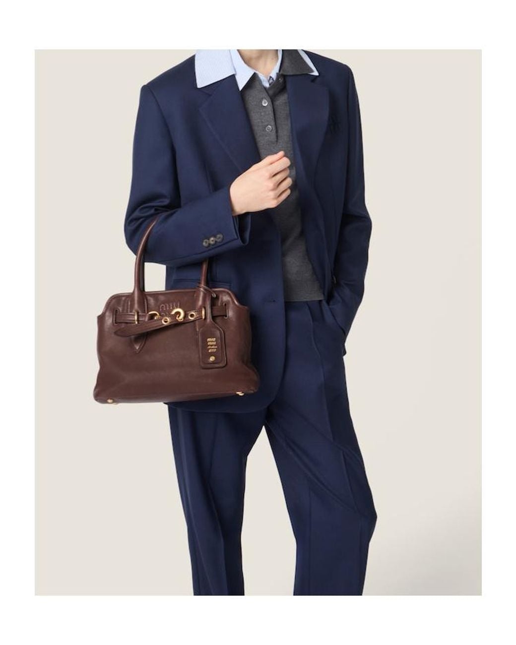 Miu Miu Brown Aventure Nappa Leather Bag