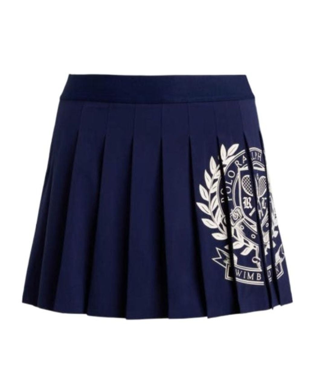 Polo Ralph Lauren Blue Wimbledon Logo Performance Pleated Mini Skirt