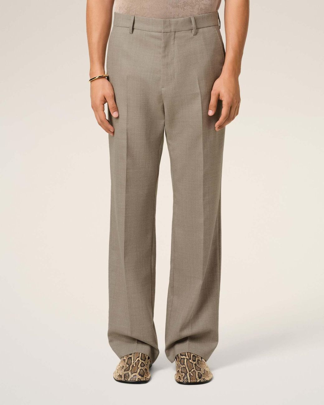AMI Gray Ami Straight Tailored Trousers for men