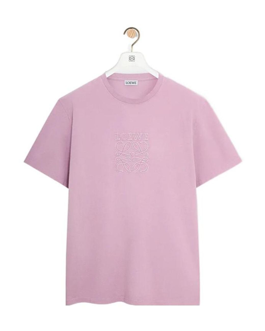Loewe Pink Anagram-Embroidered Crew Neck T-Shirt for men