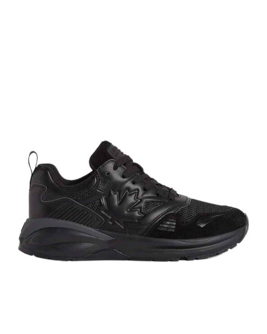 DSquared² Black Dash Maple Leaf Low-Top Sneakers for men