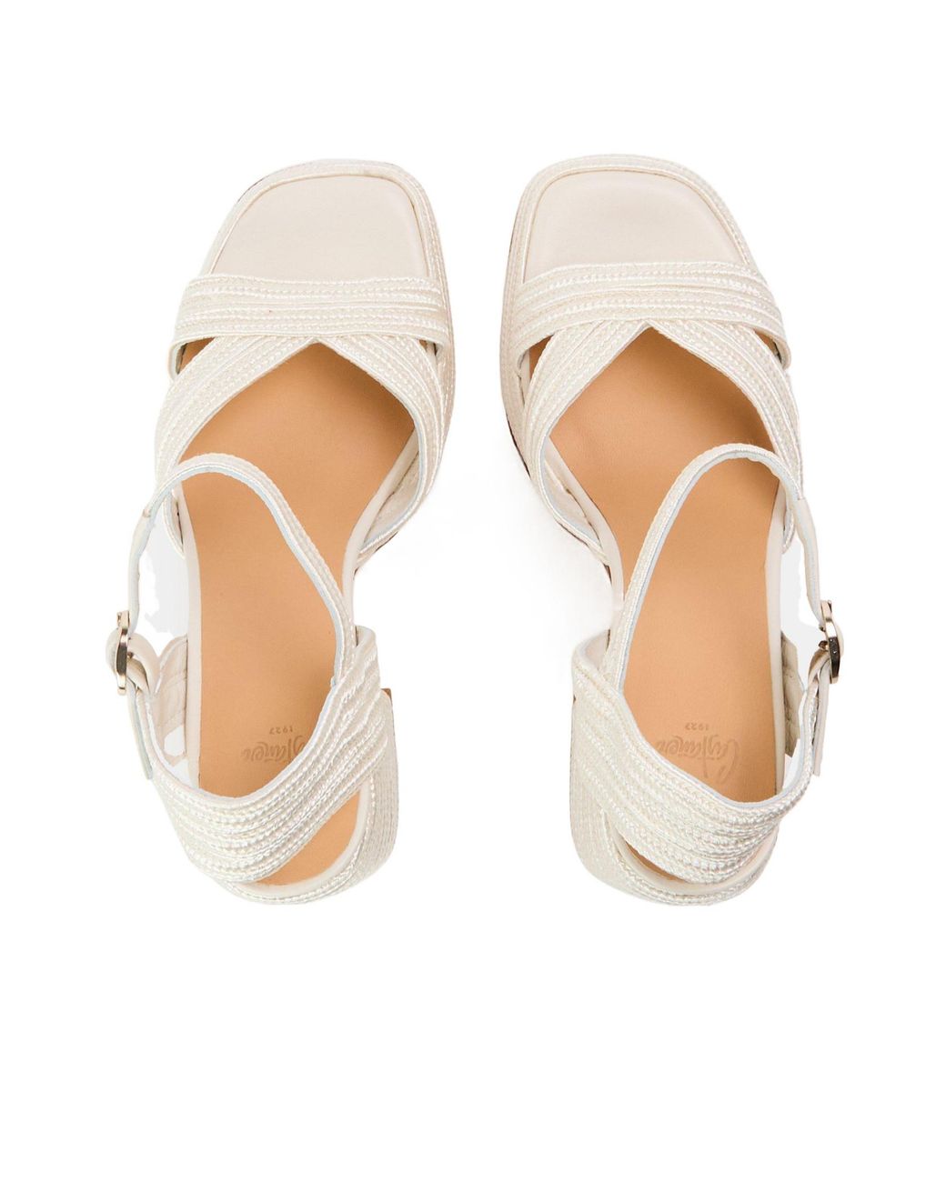 Castaner White Minimalist High-Heeled Sandals