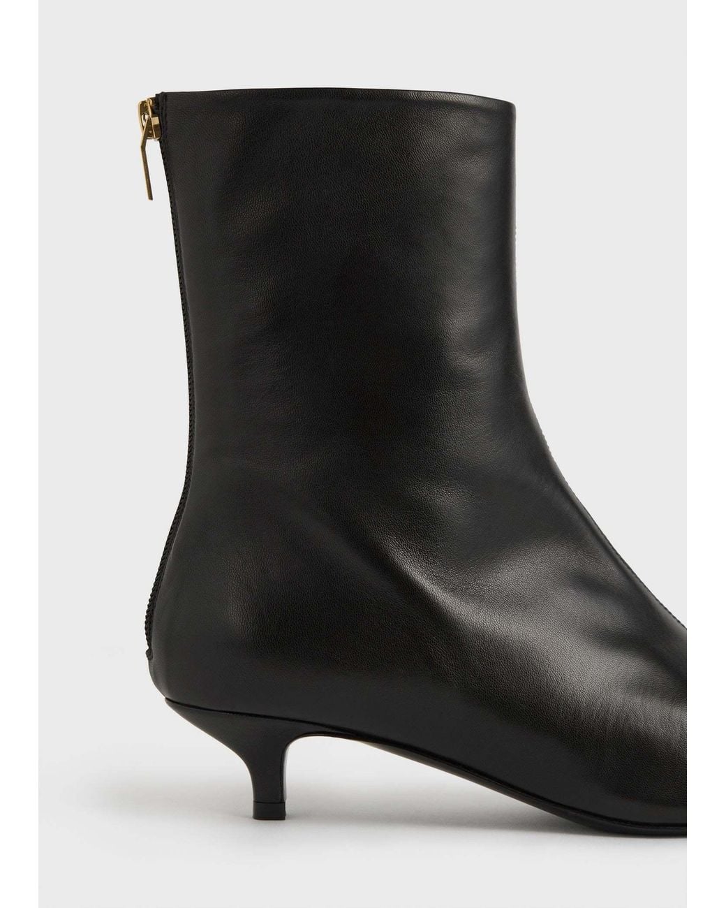Totême  Black Rear-Zip Square-Toe Boots