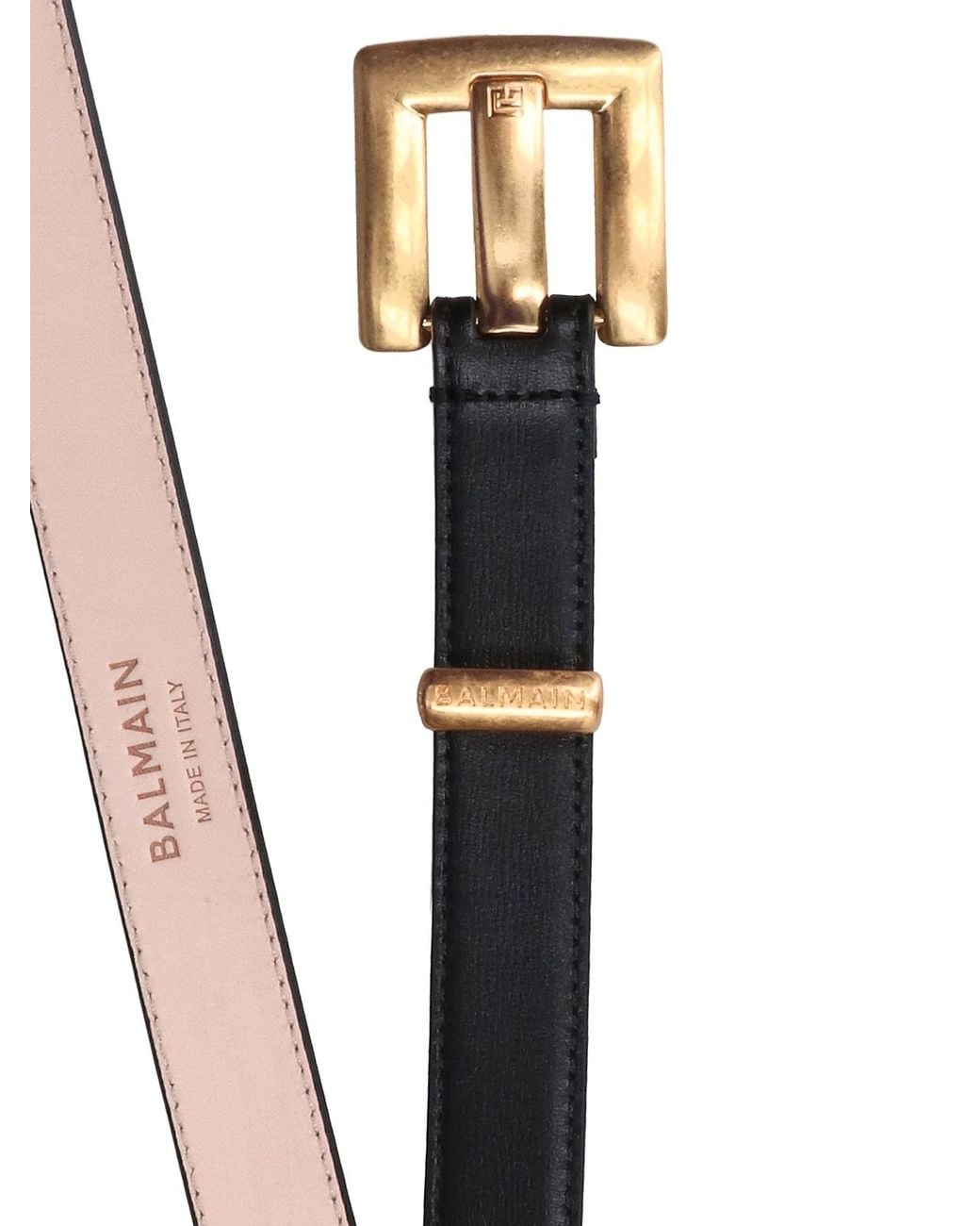 Balmain White Logo Buckle Belt