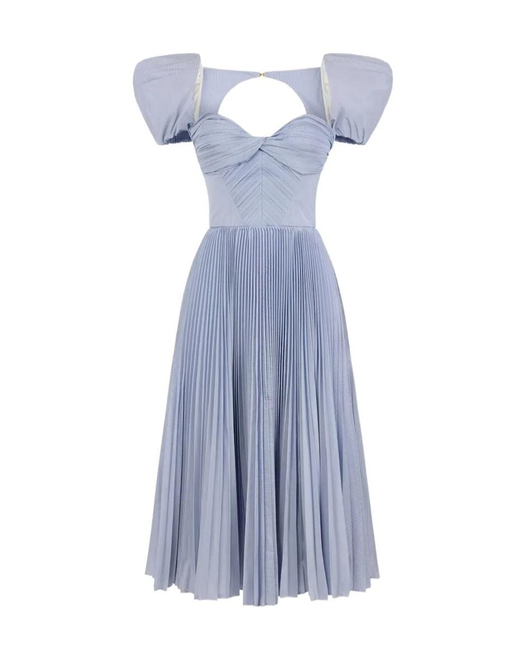 Elisabetta Franchi Blue Striped Taffeta Dress