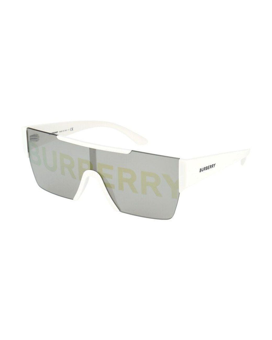Burberry White Eyewear Shield Frame Sunglasses for men